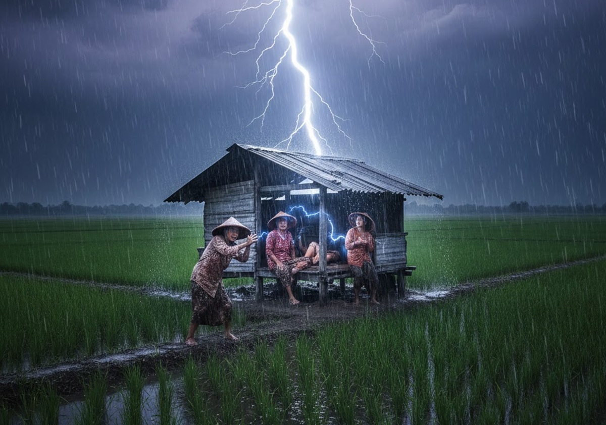 Petani Sleman Tersambar Petir